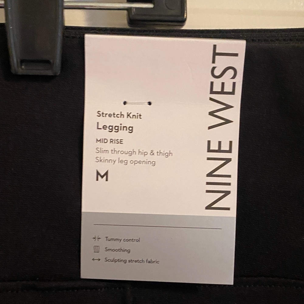 Nine West Black Stretch Knit Leggings